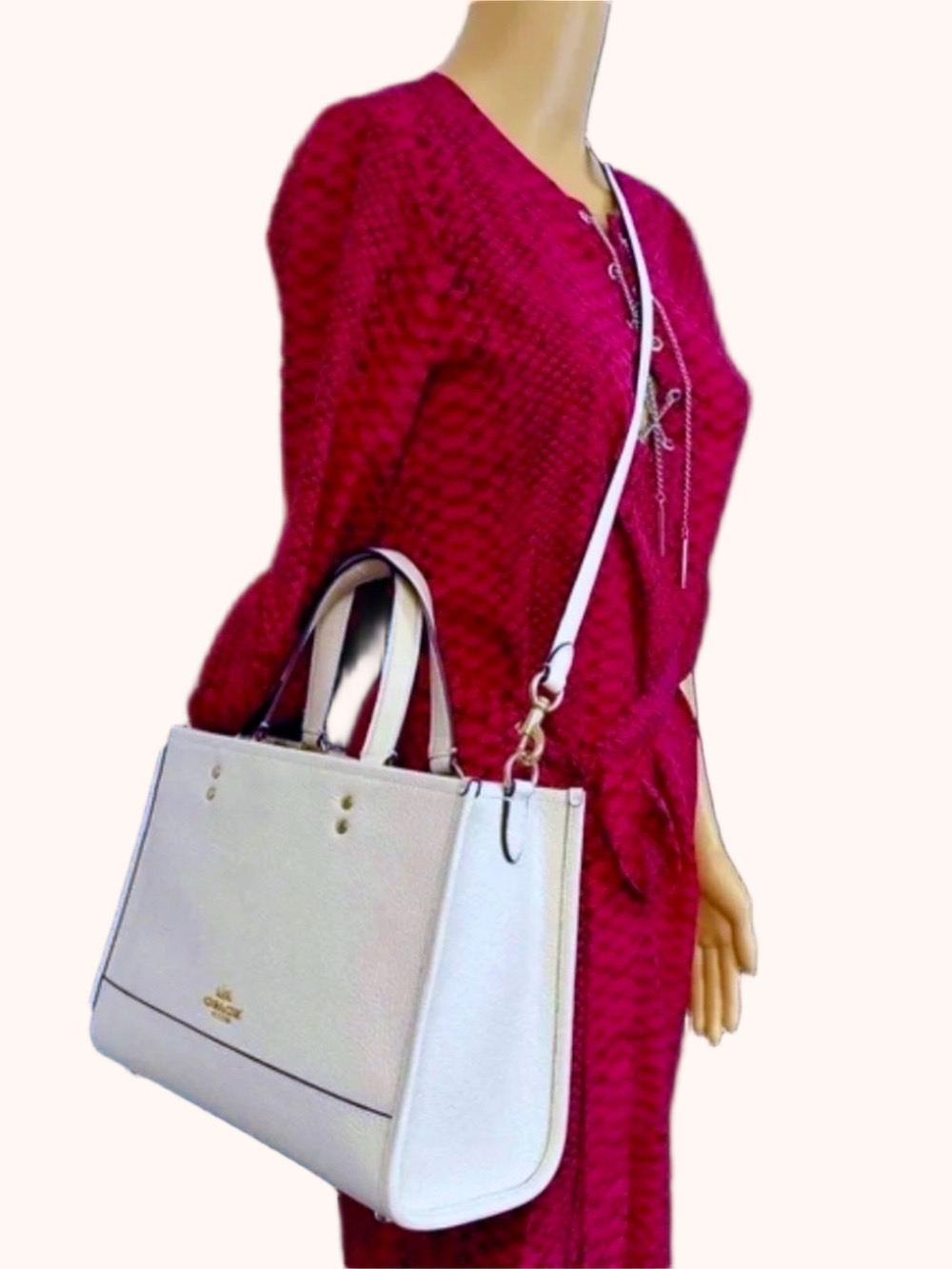 Coach Full Size Dempsy Carryall/Crossbody White NWT